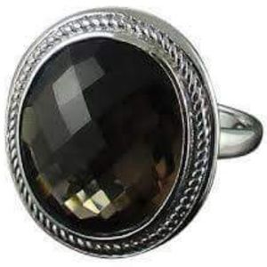 9.1ct Smoky Quartz Sterling Silver Ring